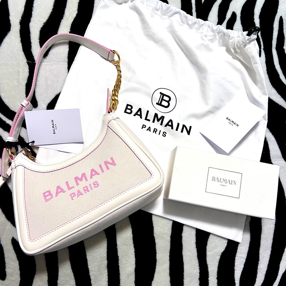 Balmain B-Army canvas bag with leather details.